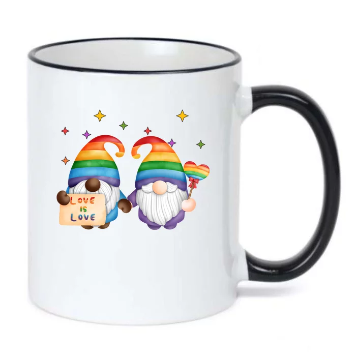 Love Is Love Rainbow Gnome Black Color Changing Mug