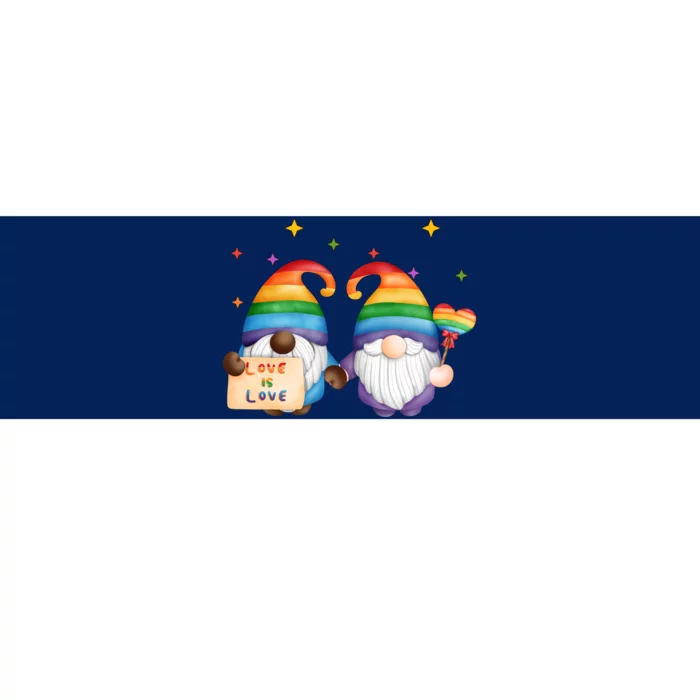 Love Is Love Rainbow Gnome Bumper Sticker