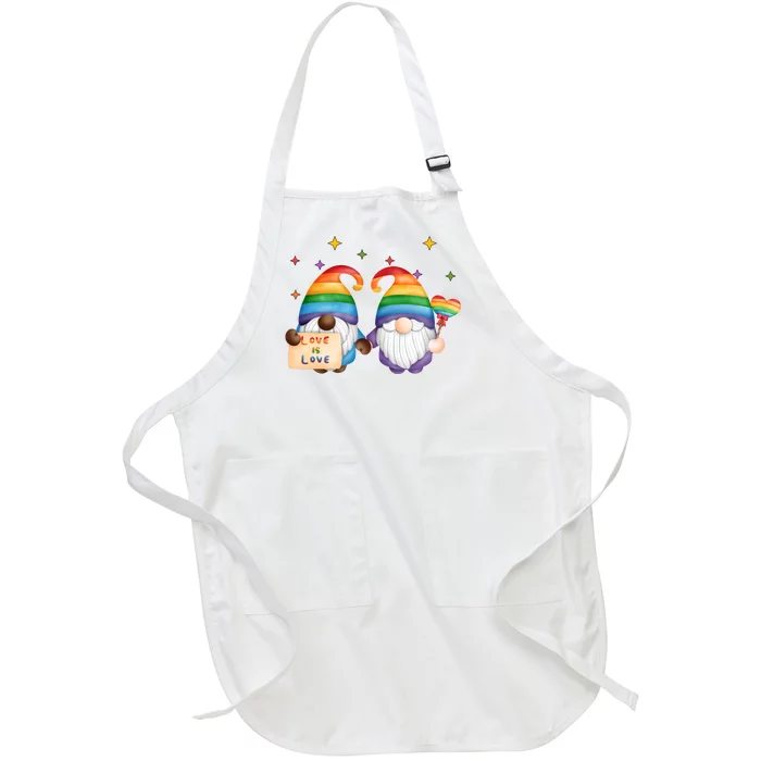 Love Is Love Rainbow Gnome Full-Length Apron With Pocket