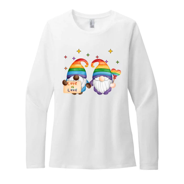 Love Is Love Rainbow Gnome Womens CVC Long Sleeve Shirt