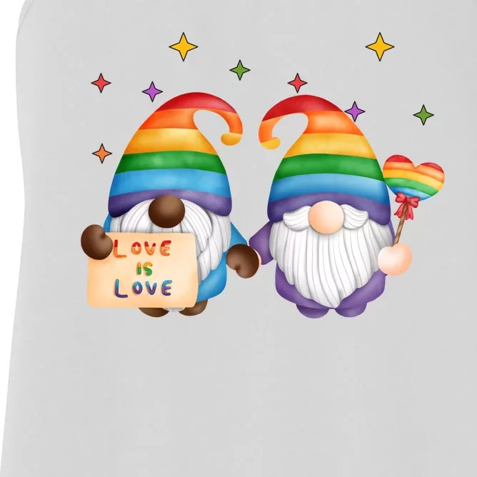 Love Is Love Rainbow Gnome Women's Racerback Tank