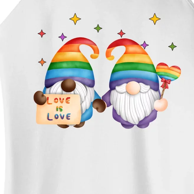 Love Is Love Rainbow Gnome Women’s Perfect Tri Rocker Tank