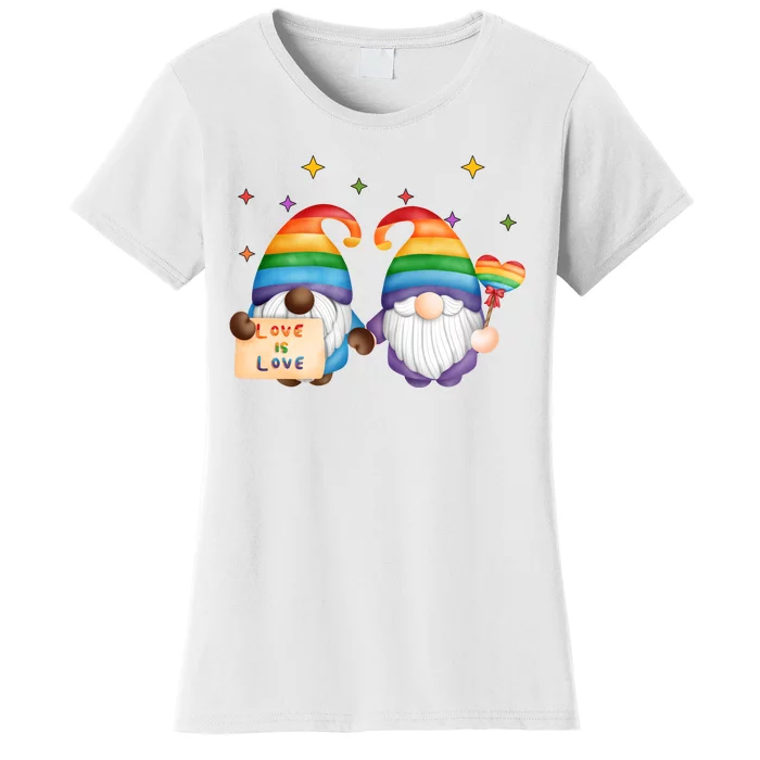 Love Is Love Rainbow Gnome Women's T-Shirt