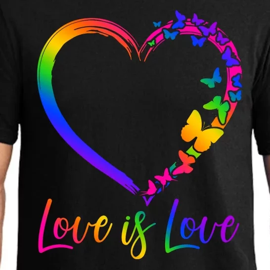 Love Is Love Rainbow Butterfly Heart Pajama Set