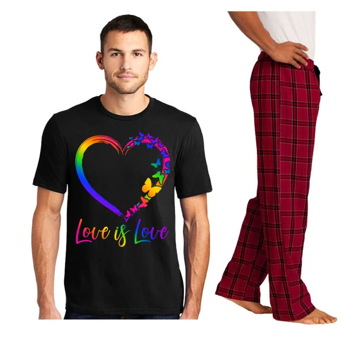 Love Is Love Rainbow Butterfly Heart Pajama Set