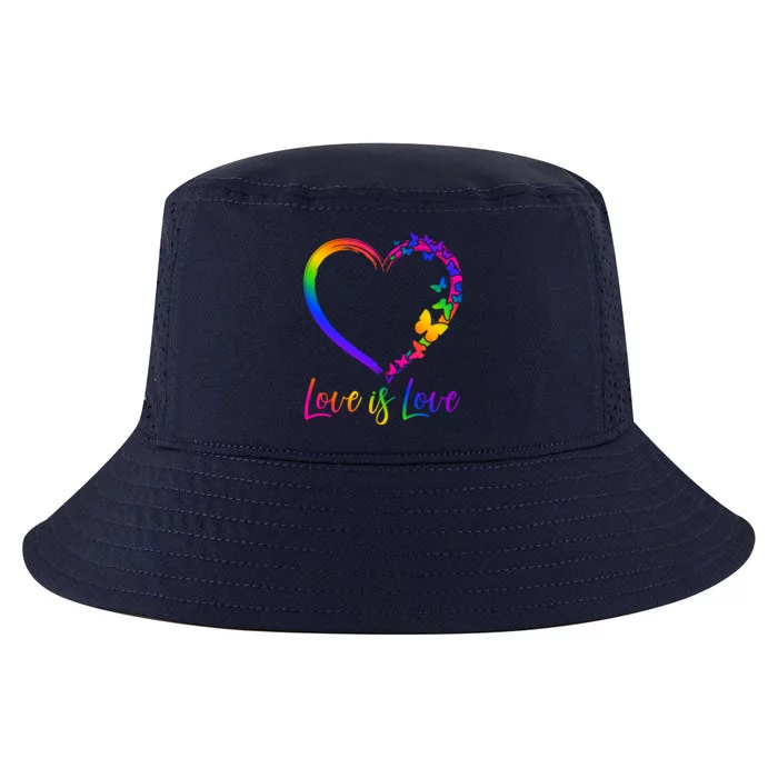 Love Is Love Rainbow Butterfly Heart Cool Comfort Performance Bucket Hat