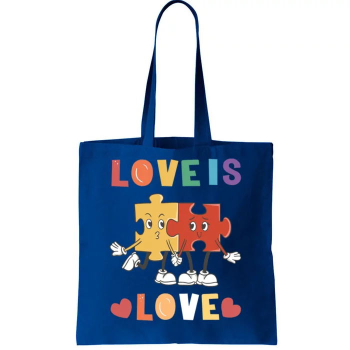 Love Is Love Puzzle Partner Look Design Gift Tote Bag