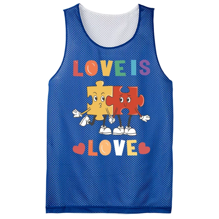 Love Is Love Puzzle Partner Look Design Gift Mesh Reversible Basketball Jersey Tank