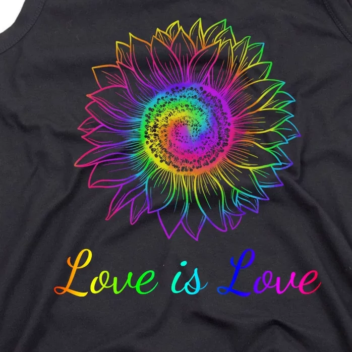 Love Is Love Tie Dye Rainbow Sunflower Tank Top