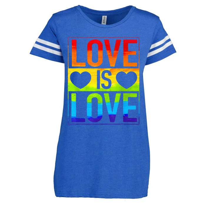 Love Is Love Lgbt Gay Lesbian Rainbow Enza Ladies Jersey Football T-Shirt