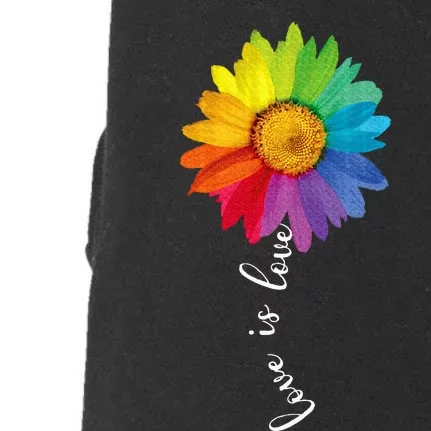 Love Is Love Rainbow Sunflower Lgbt G.A.Y Lesbian Pride Gifts Doggie 3-End Fleece Hoodie