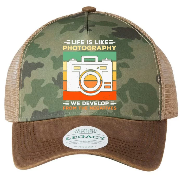 Life Is Like Photography We Develop From The Negatives Legacy Tie Dye Trucker Hat