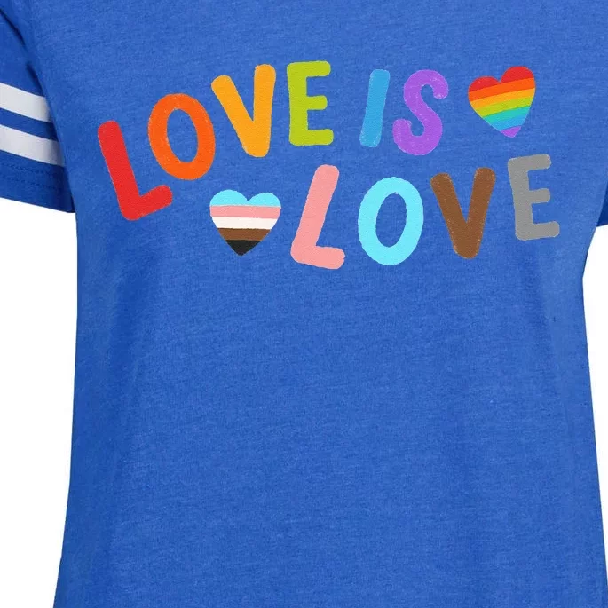 Love is Love Pride Month LGBTQ Peace No Hate Classic Enza Ladies Jersey Football T-Shirt