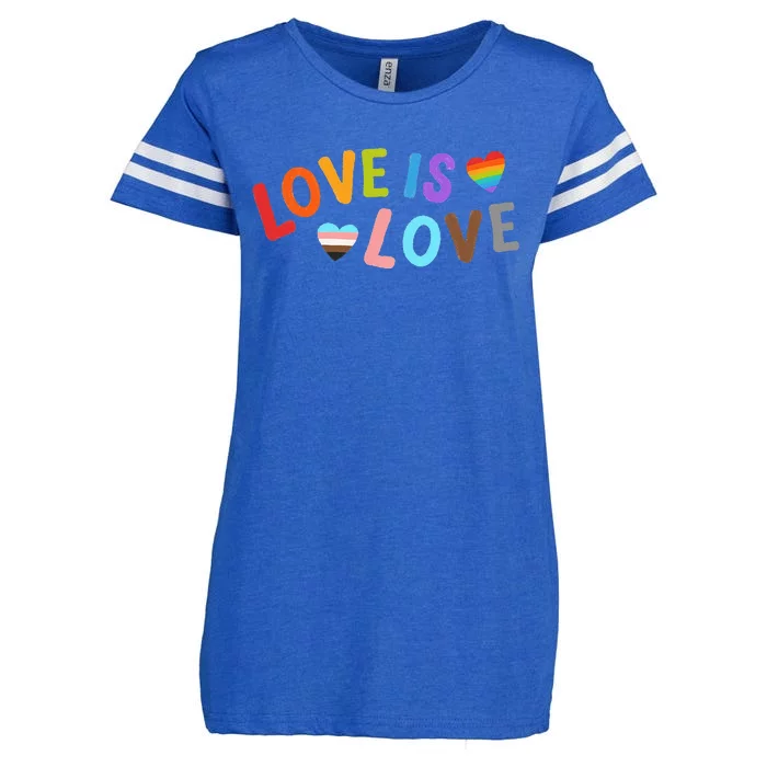 Love is Love Pride Month LGBTQ Peace No Hate Classic Enza Ladies Jersey Football T-Shirt