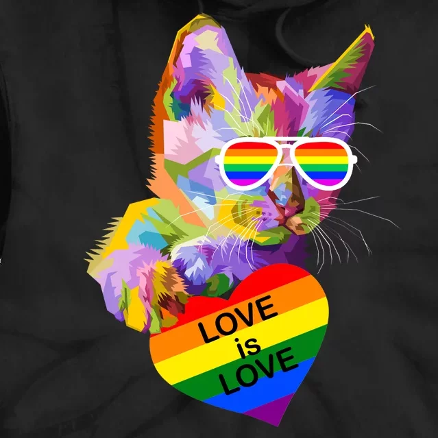 Love Is Love Retro Cat Pride Month Tie Dye Hoodie