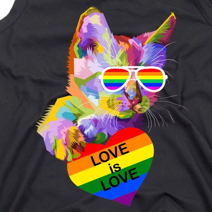 Love Is Love Retro Cat Pride Month Tank Top