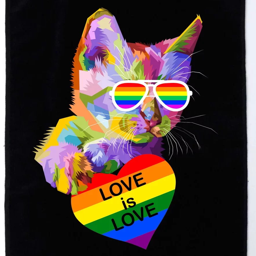 Love Is Love Retro Cat Pride Month Platinum Collection Golf Towel