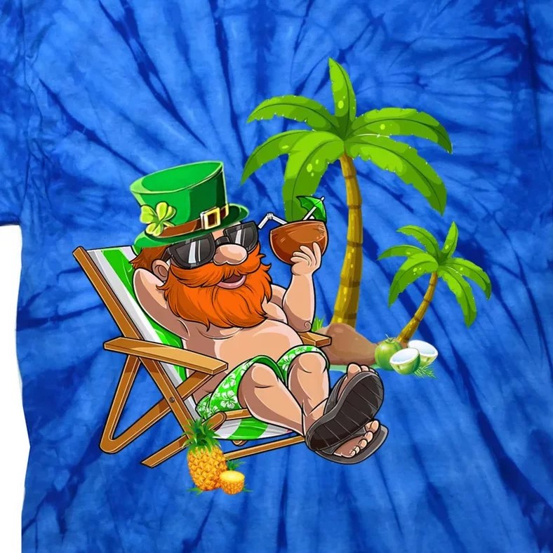 Lucky Irish Leprechaun Hawaiian Surfing St Patrick Day Retro Gift Tie-Dye T-Shirt