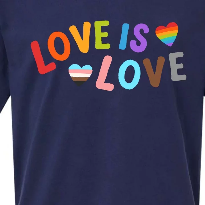 Love Is Love Pride Month Peace No Hate Classic Sueded Cloud Jersey T-Shirt