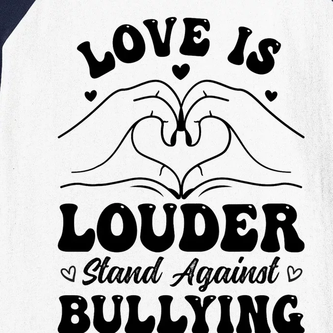 Love Is Louder Anti Bullying Kids Unity Day Orange Be Kind Baseball Sleeve Shirt