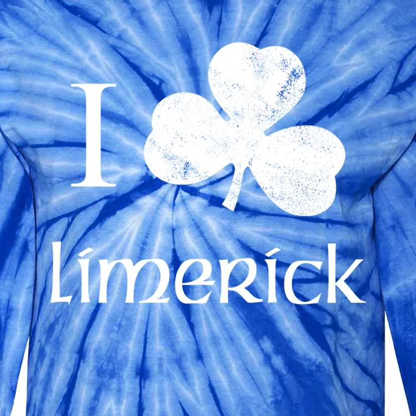 Limerick Ireland Love Irish Shamrock Heart St Paddys Day Gift Tie-Dye Long Sleeve Shirt