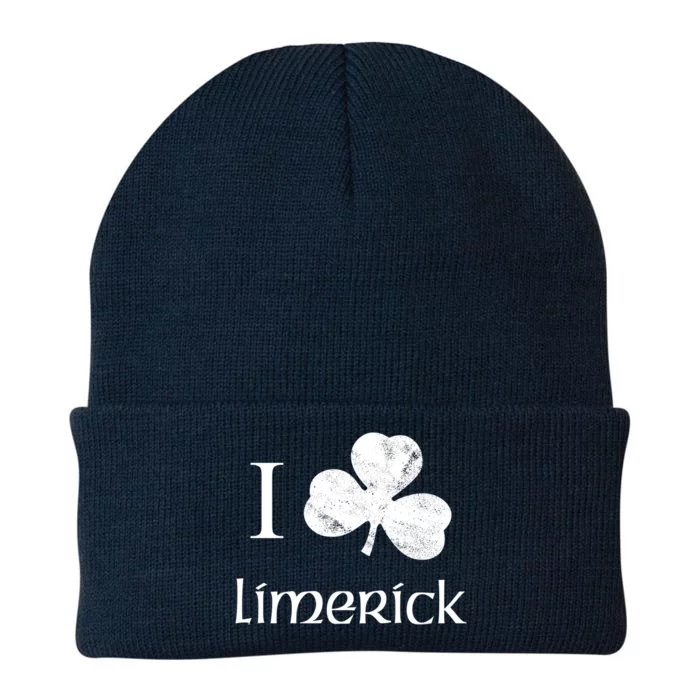 Limerick Ireland Love Irish Shamrock Heart St Paddys Day Gift Knit Cap Winter Beanie