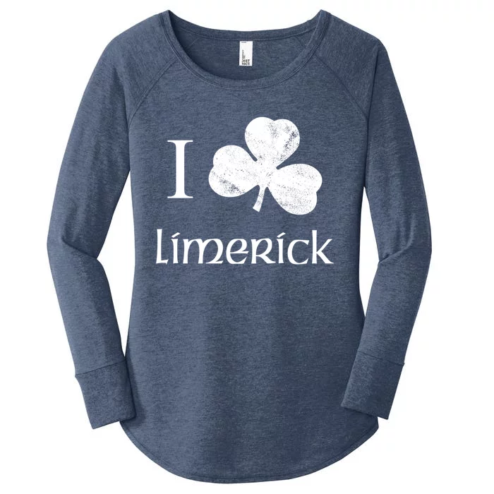 Limerick Ireland Love Irish Shamrock Heart St Paddys Day Gift Women's Perfect Tri Tunic Long Sleeve Shirt