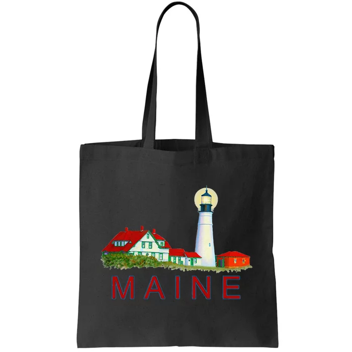 Lighthouse In MainePortland Head LighthouseCape Elizabeth Tote Bag