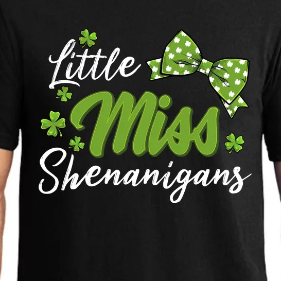 Little Irish Miss Shenanigans St Patricks Day Irish Shamrock Gift Pajama Set