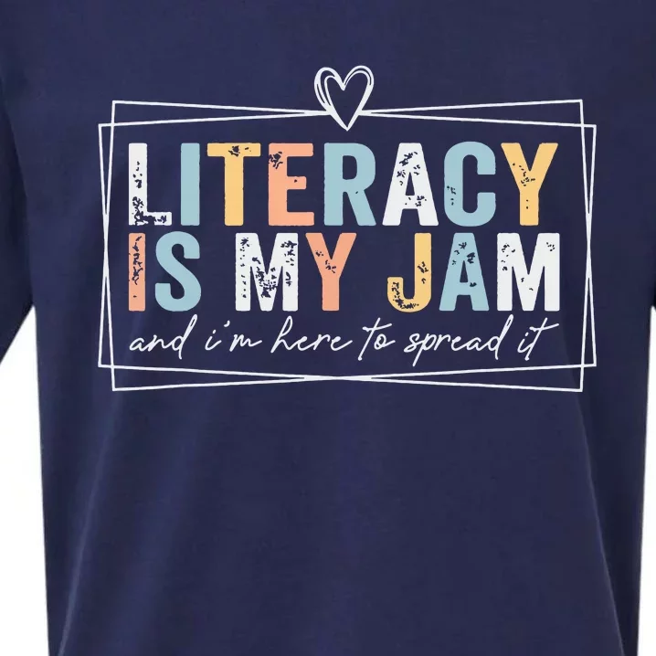 Literacy Is My Jam And Im Here To Spread It Sueded Cloud Jersey T-Shirt