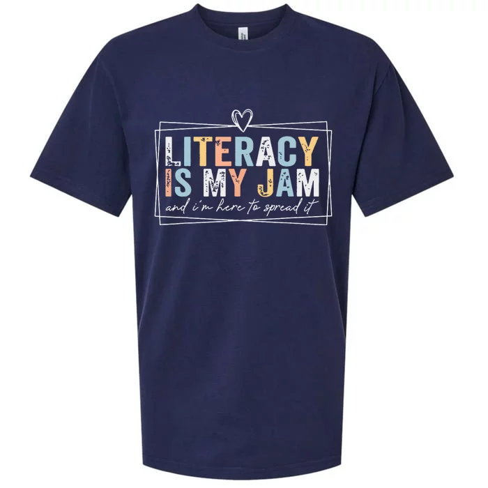 Literacy Is My Jam And Im Here To Spread It Sueded Cloud Jersey T-Shirt