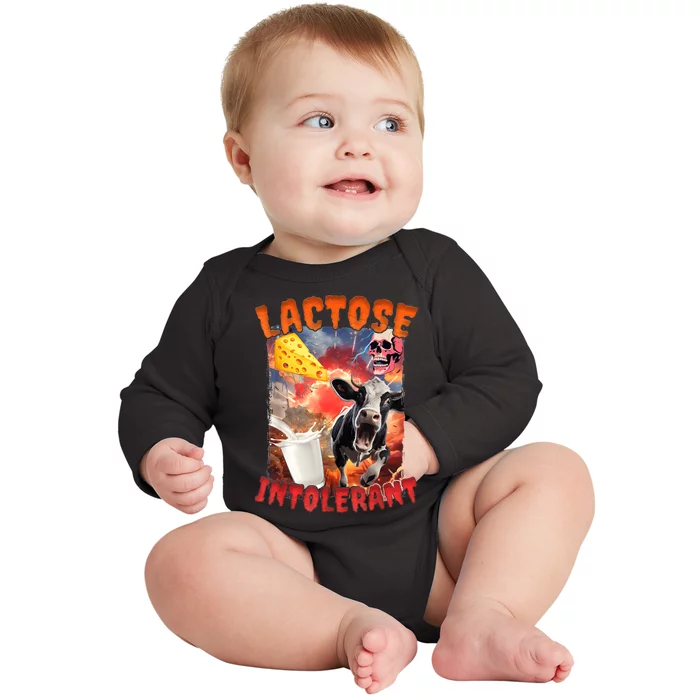 Lactose Intolerant Meme Baby Long Sleeve Bodysuit