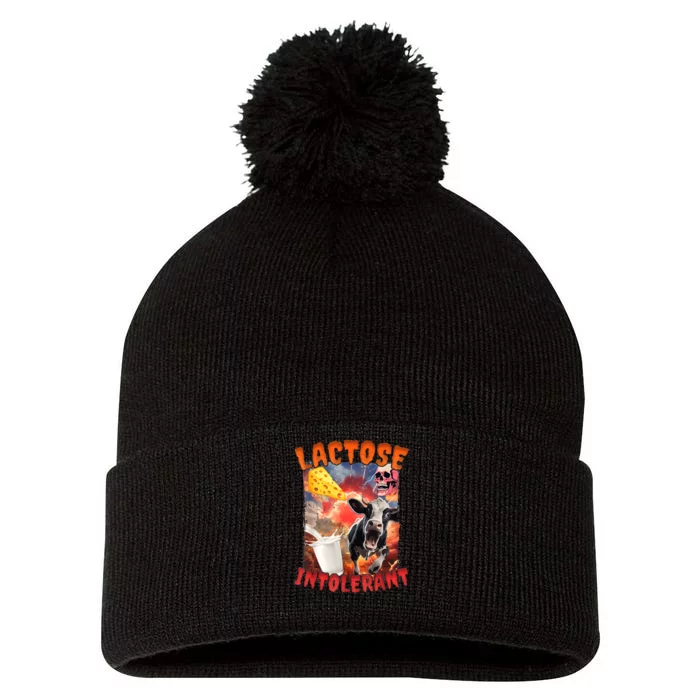 Lactose Intolerant Meme Pom Pom 12in Knit Beanie