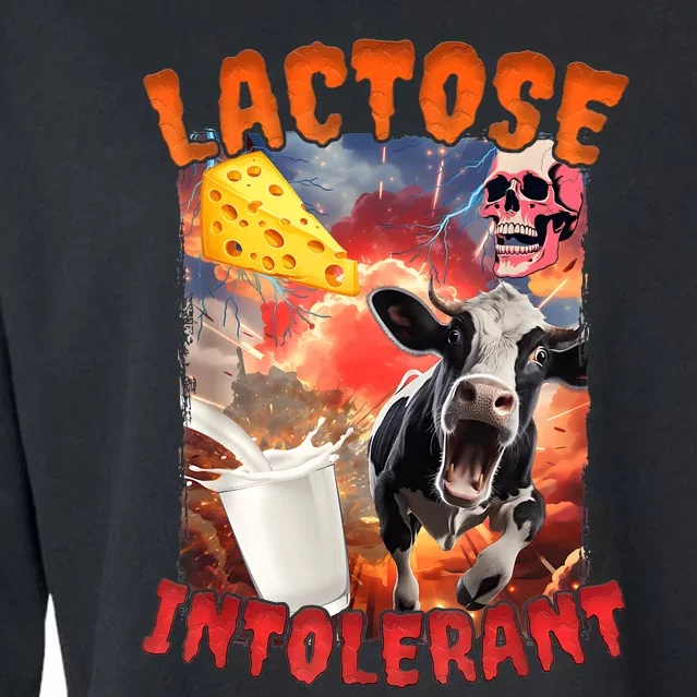 Lactose Intolerant Meme Cropped Pullover Crew