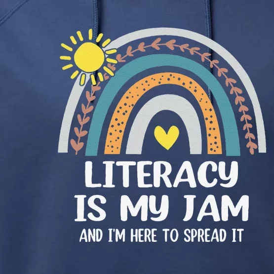 Literacy Is My Jam Literacy Teacher Reading Interventionist Performance Fleece Hoodie