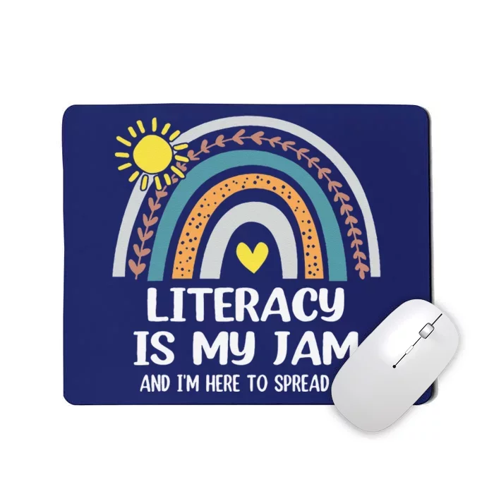 Literacy Is My Jam Literacy Teacher Reading Interventionist Mousepad