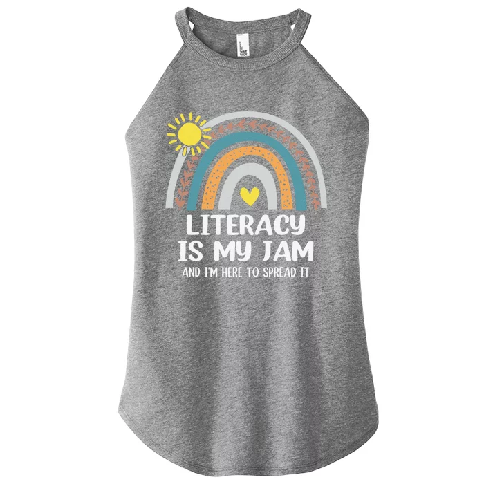 Literacy Is My Jam Literacy Teacher Reading Interventionist Women’s Perfect Tri Rocker Tank