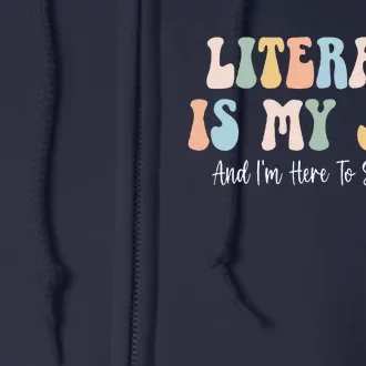 Literacy Is My Jam Reading Interventionist Literacy Teacher Full Zip Hoodie