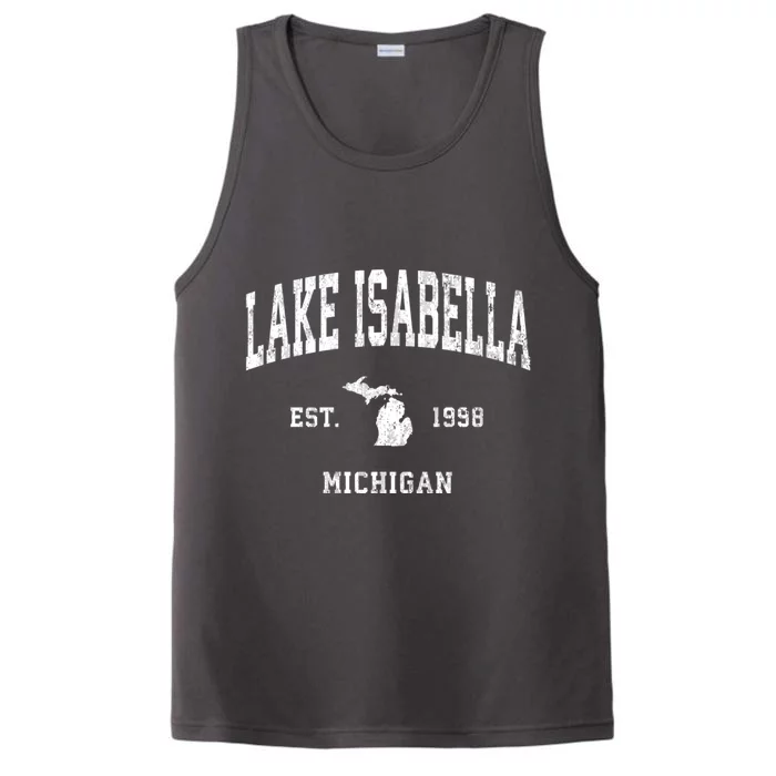 Lake Isabella Michigan Mi Vintage Athletic Performance Tank