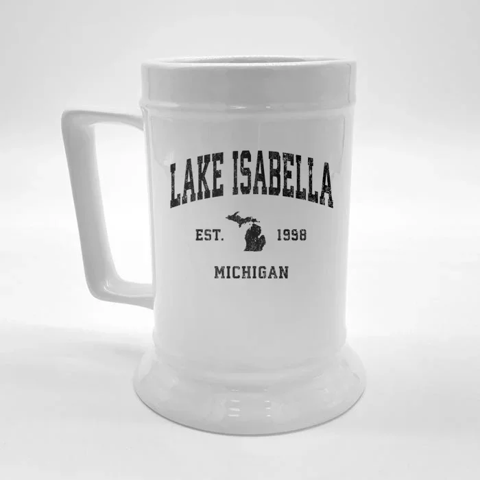 Lake Isabella Michigan Mi Vintage Athletic Front & Back Beer Stein