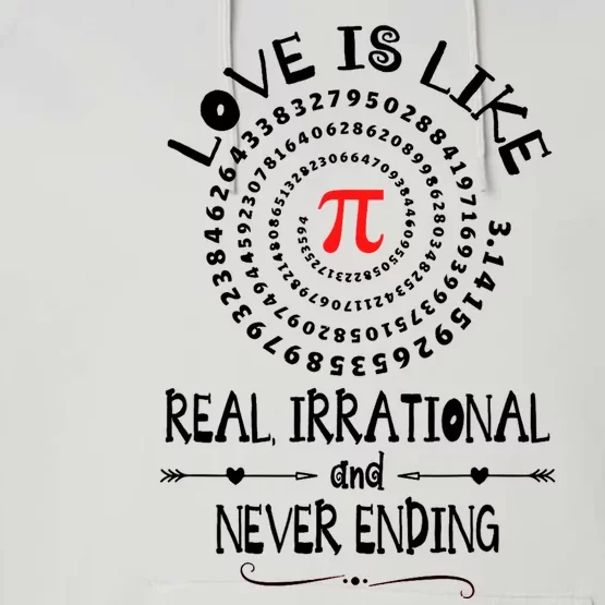 Love Irrational Maths Piday Gift Performance Fleece Hoodie