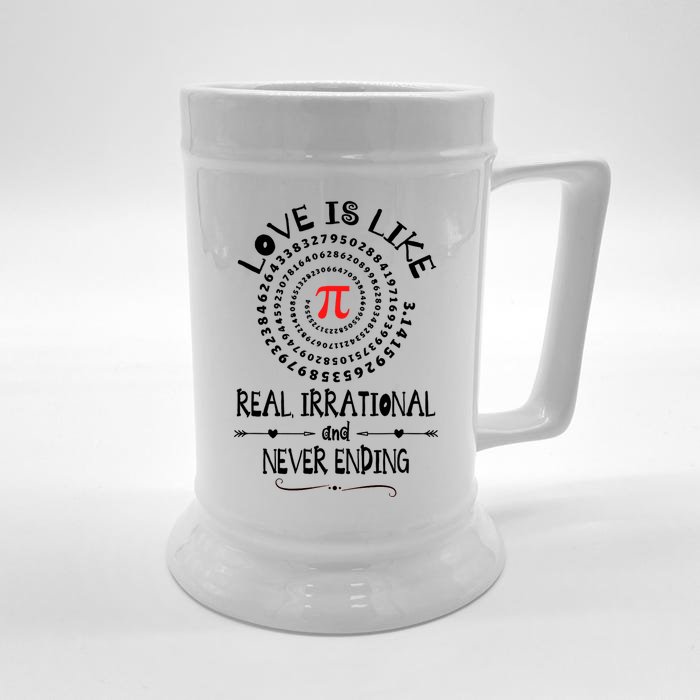 Love Irrational Maths Piday Gift Front & Back Beer Stein