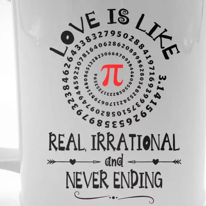 Love Irrational Maths Piday Gift Front & Back Beer Stein