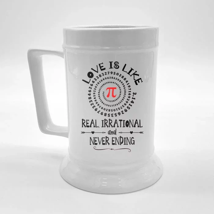 Love Irrational Maths Piday Gift Front & Back Beer Stein