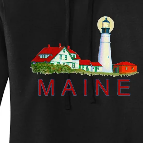 Lighthouse In MainePortland Head LighthouseCape Elizabeth Women's Pullover Hoodie