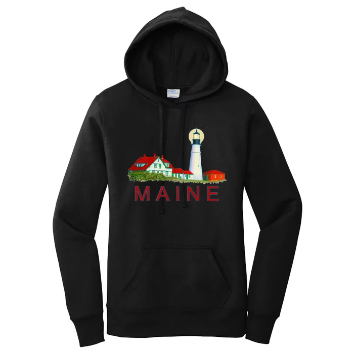 Lighthouse In MainePortland Head LighthouseCape Elizabeth Women's Pullover Hoodie