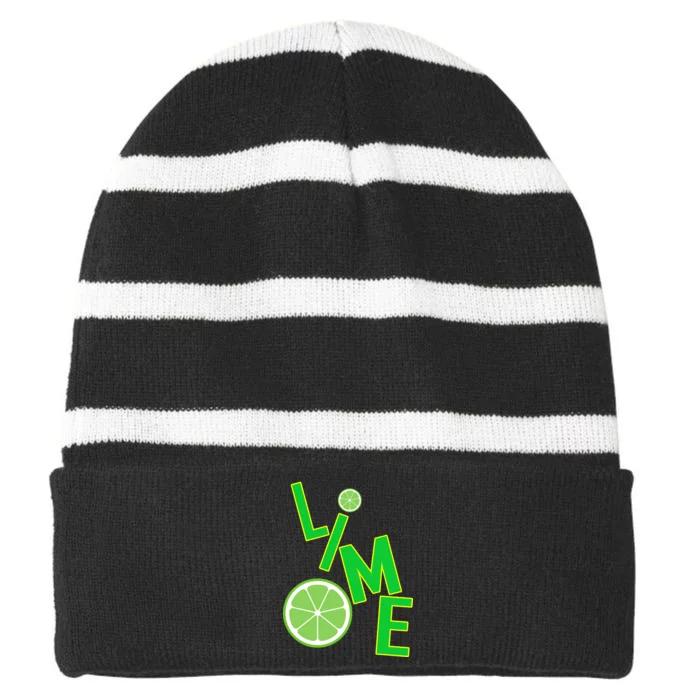 Lime Costume Striped Beanie with Solid Band