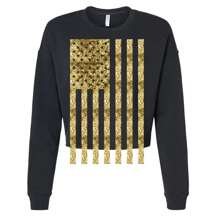 Limited Edition American USA Flag Cropped Pullover Crew