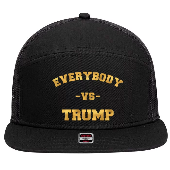 Limited Edition Everybody VS Trump Gold Print 7 Panel Mesh Trucker Snapback Hat