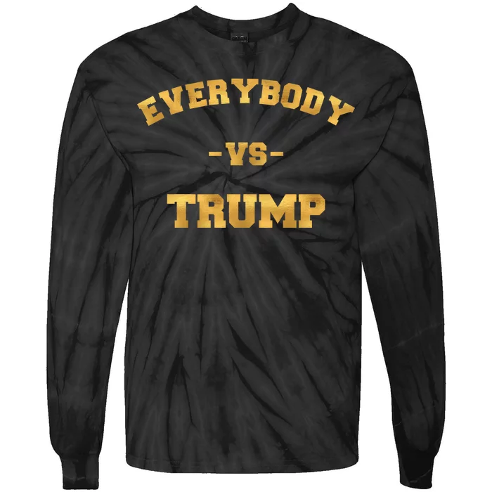 Limited Edition Everybody VS Trump Gold Print Tie-Dye Long Sleeve Shirt